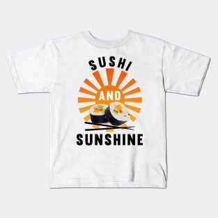 Sushi and Sunshine Sunset Beach - Summer Food Kids T-Shirt